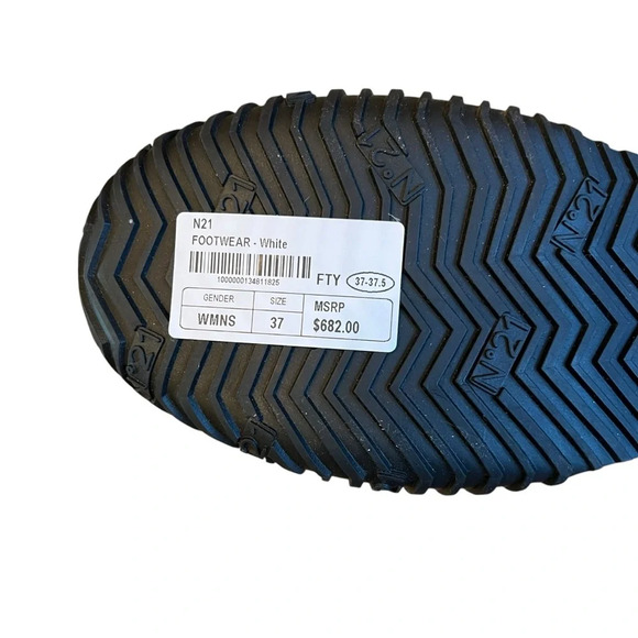 No. 21 Knee High Lace Up Sneaker Boots White Black 37 NWOB Unique Designer Rare - Picture 11 of 12